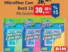MR. GREEN MİKROFİBER CAM BEZİ 2'Lİ fiyat ve kampanya bilgisi